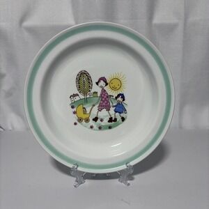Arabia Child Dinner Plate 7.75" Finlandia Mother Children Finland Porcelain